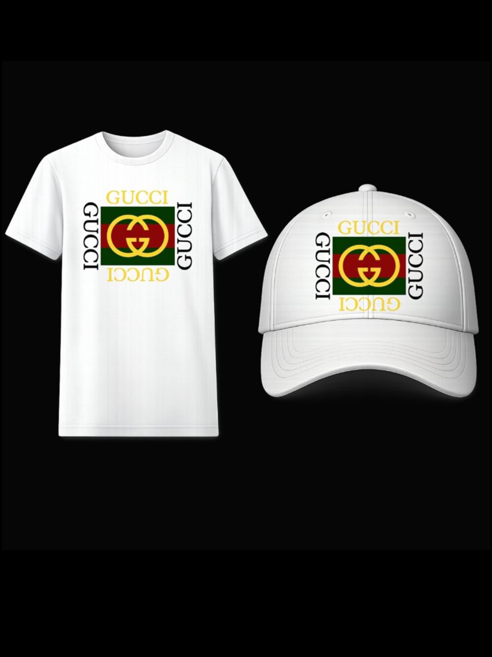 (Men/Women L Casual White T-Shirt and Hat)